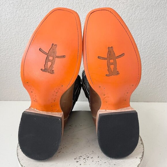 Lane RODEO HOUSTON Mens Cowboy Boots Size 11 Brown Leather Western Blunt Toe - Picture 10 of 13